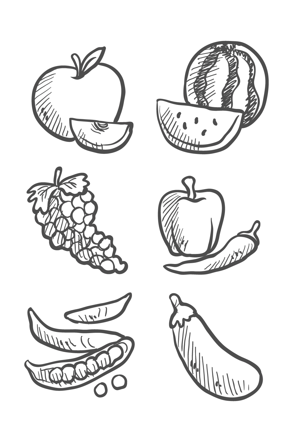 瓜果蔬菜简笔画组合图图片