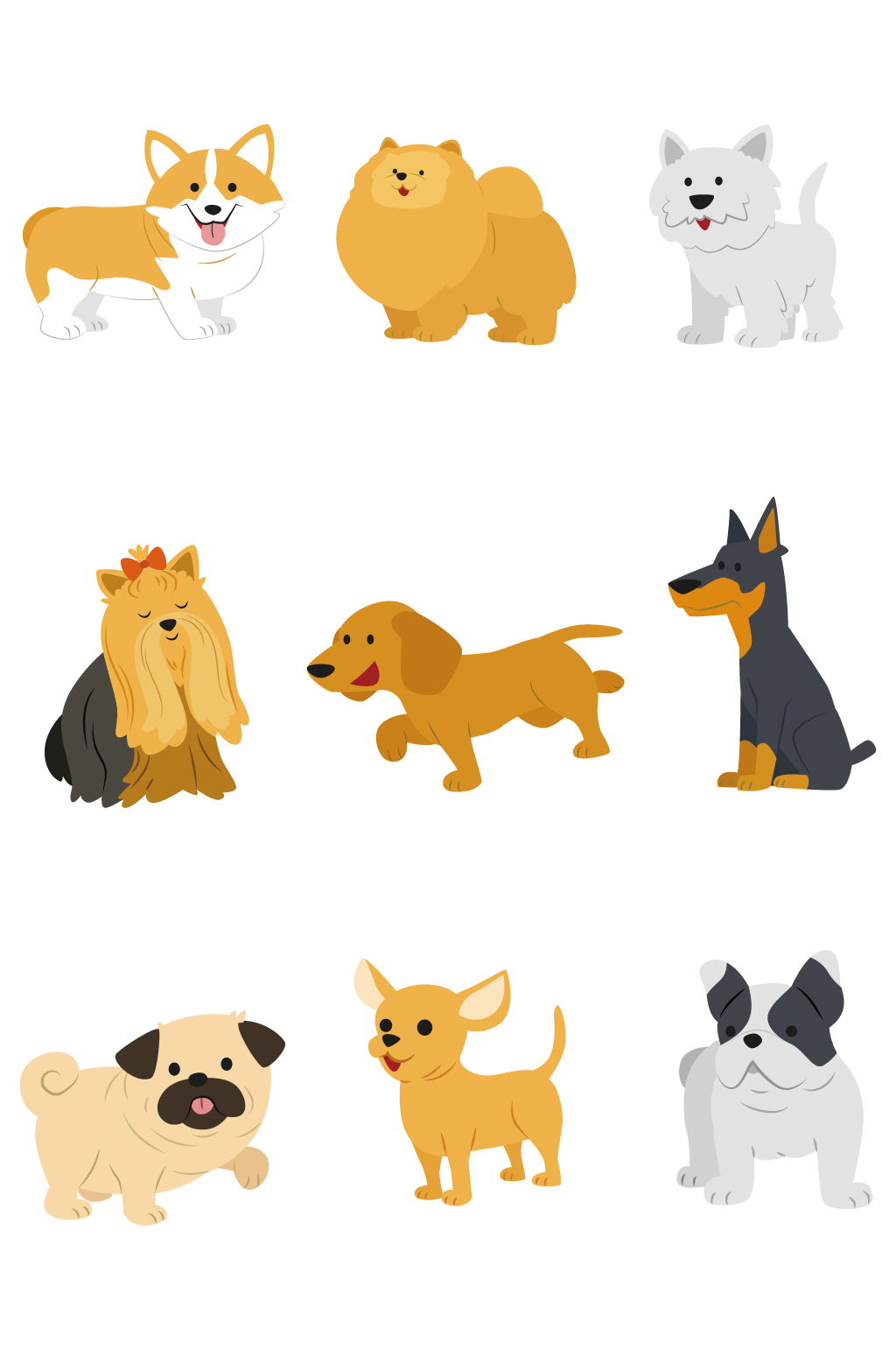 可爱宠物犬矢量素材素材