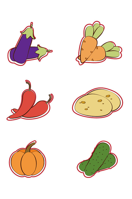 卡通可爱蔬菜元素