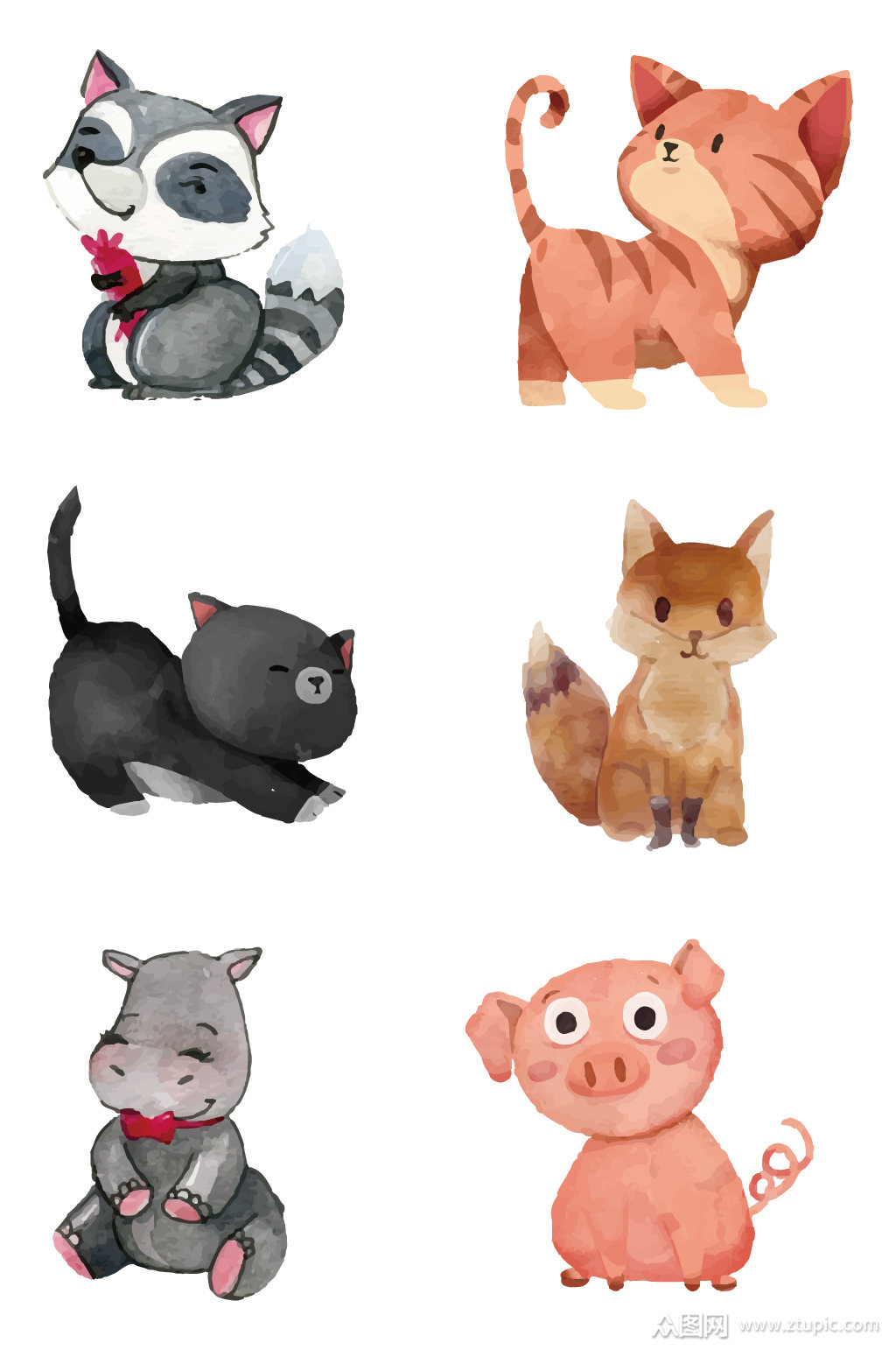 卡通可爱动物素材