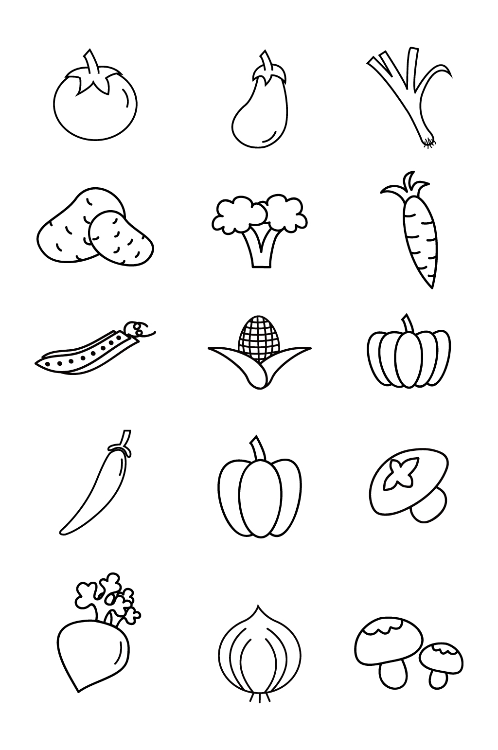 蔬菜简笔画蔬菜图标