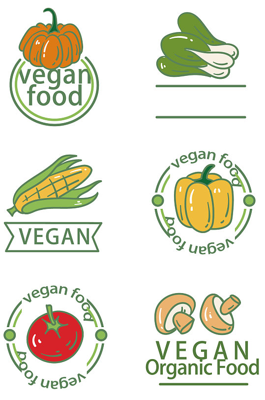 蔬菜标志手绘蔬菜