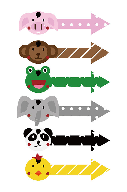 卡通动物箭头图片-众图网