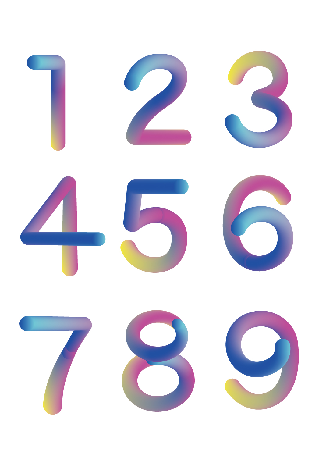 彩绘渐变数字集全