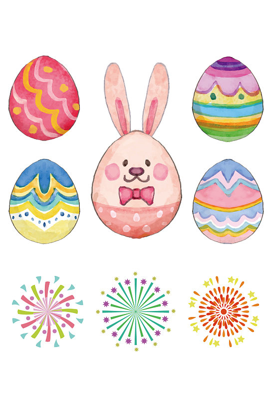 卡通兔子复活节彩蛋-众图网