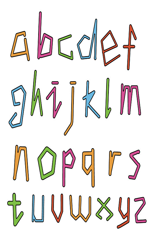 手绘英文字母矢量图