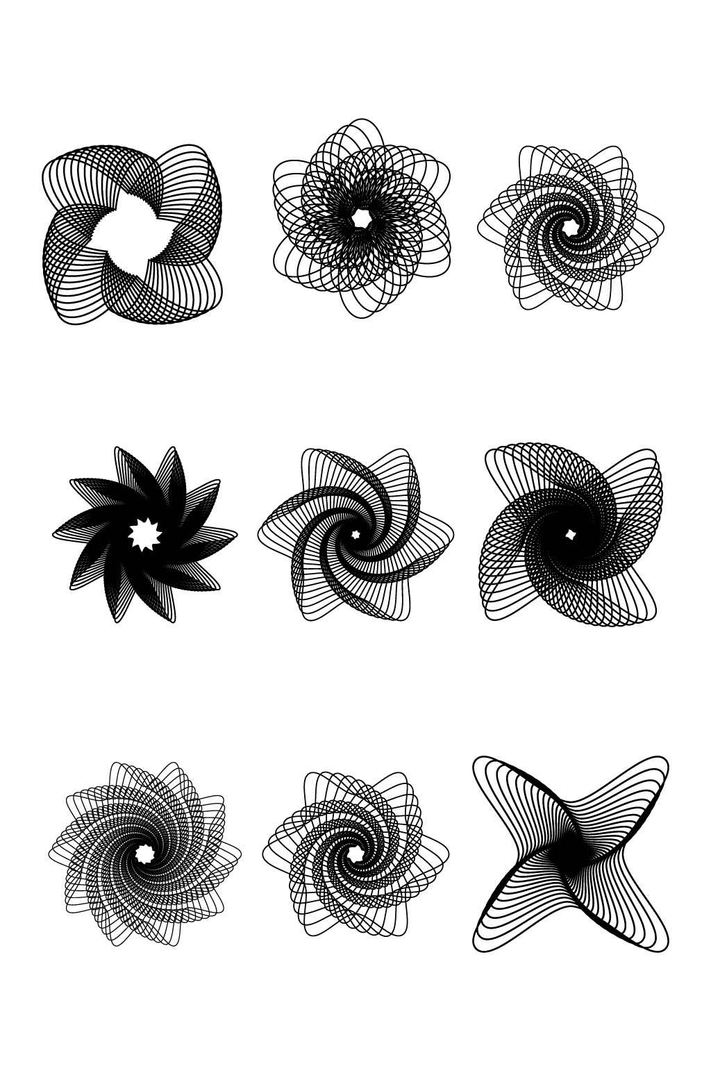 螺旋形花纹图案矢量