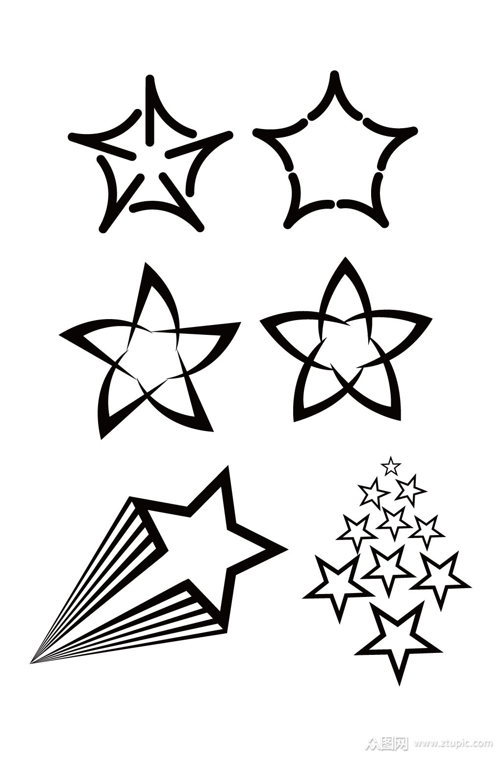 黑色装饰花纹图案矢量