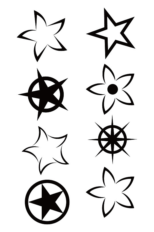 黑色五角星花纹图案