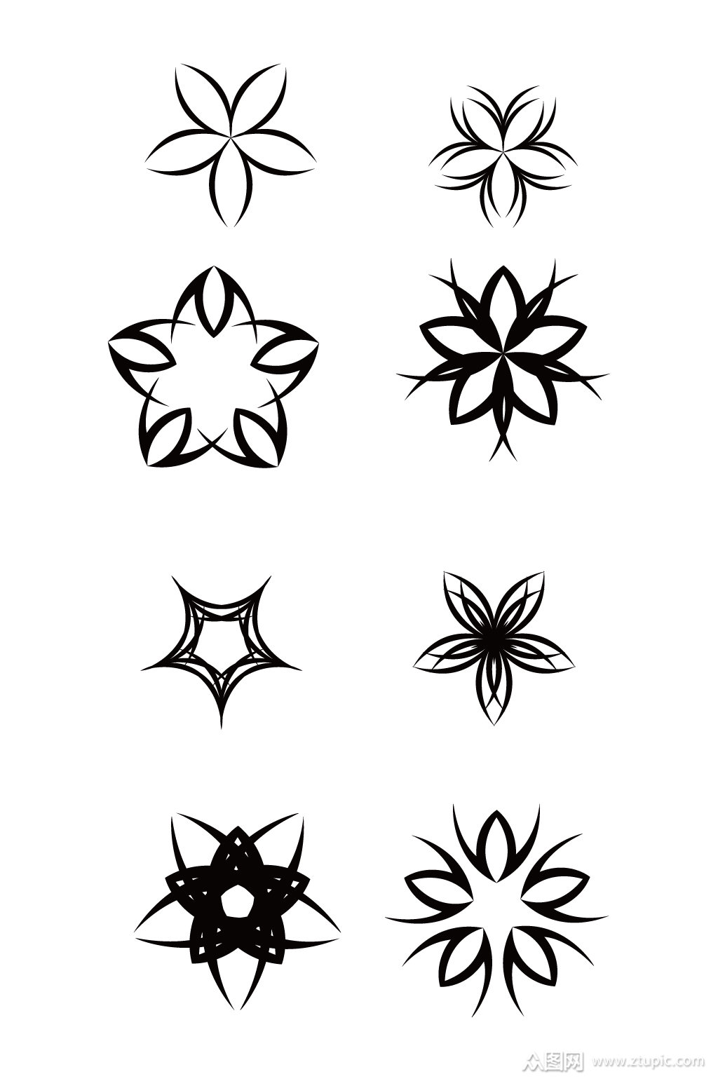 星星装饰花纹图案设计元素