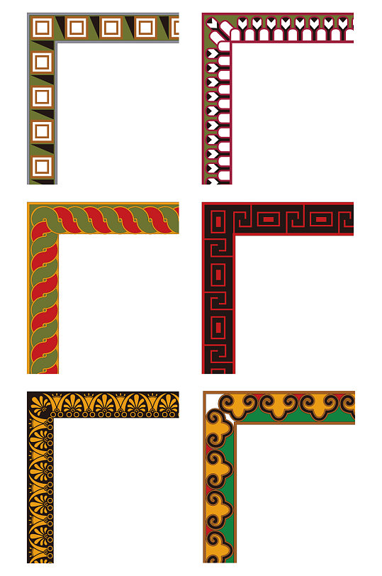 彩色边框传统花纹素材