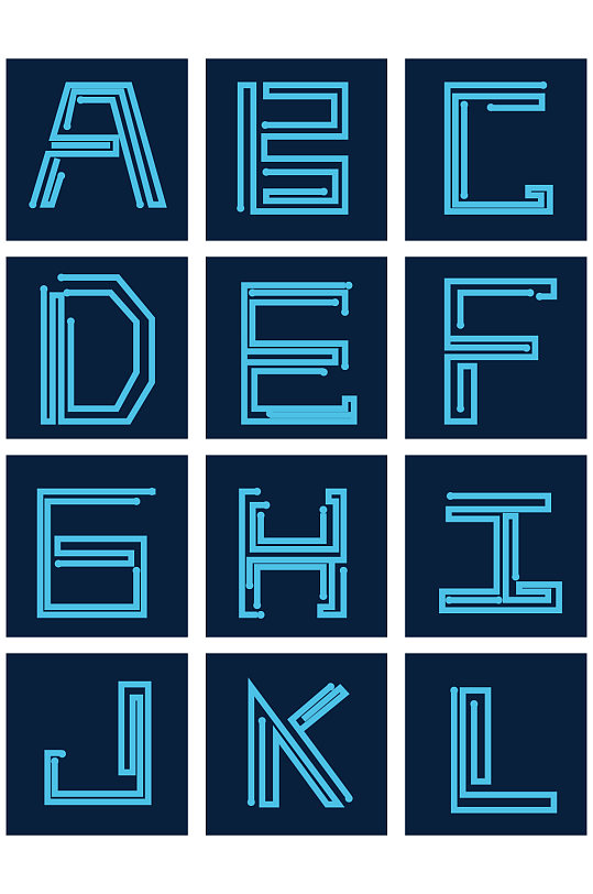 科技感字母图案设计