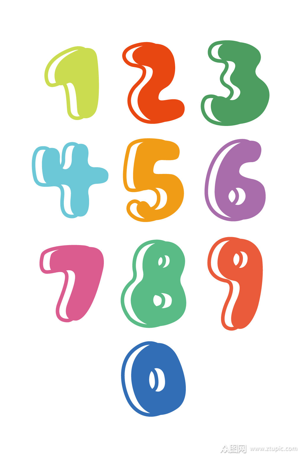 0到9数字美术图画-千图网