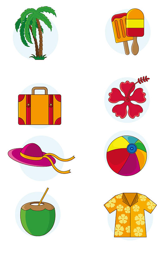 夏威夷风格图案元素