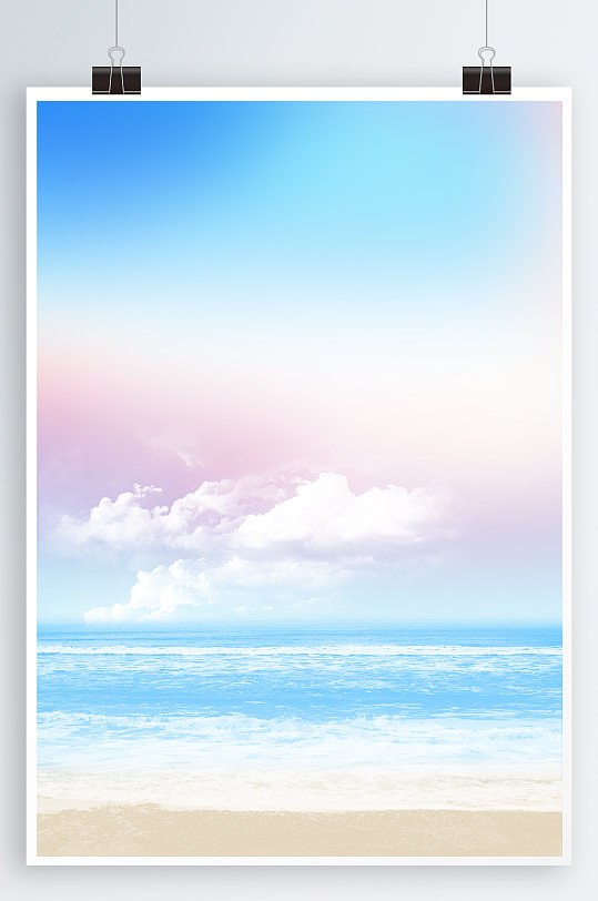 蓝天白云水彩云背景-众图网