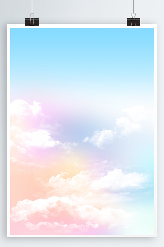 水彩云背景天空背景-众图网