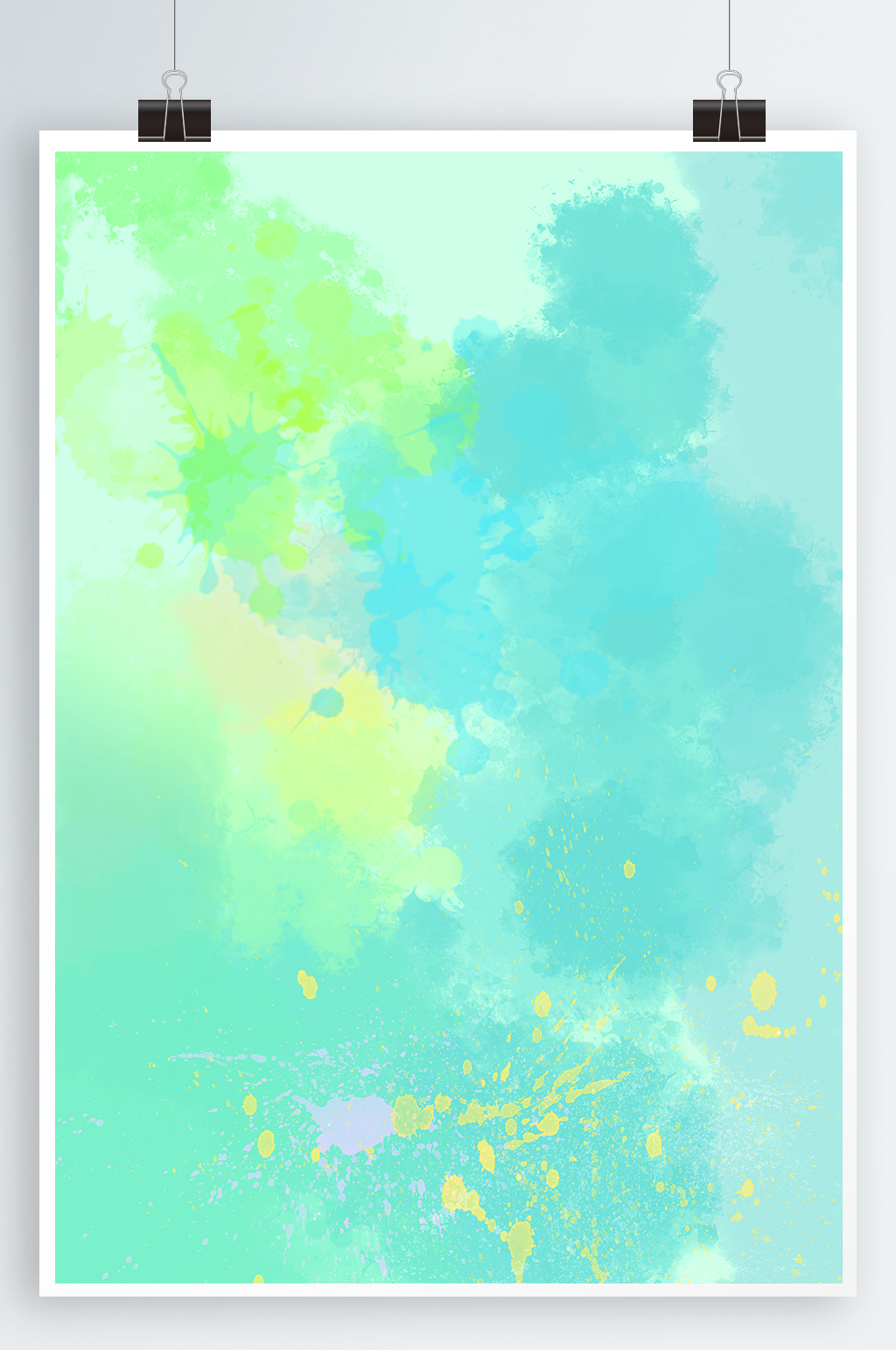 绿色海报水彩喷墨背景