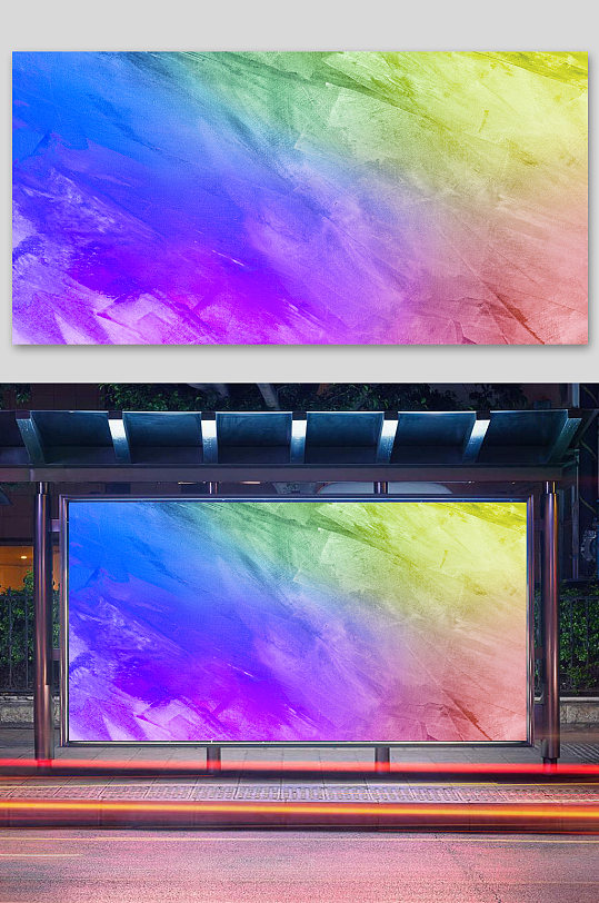 五彩展板背景蓝色唯美背景