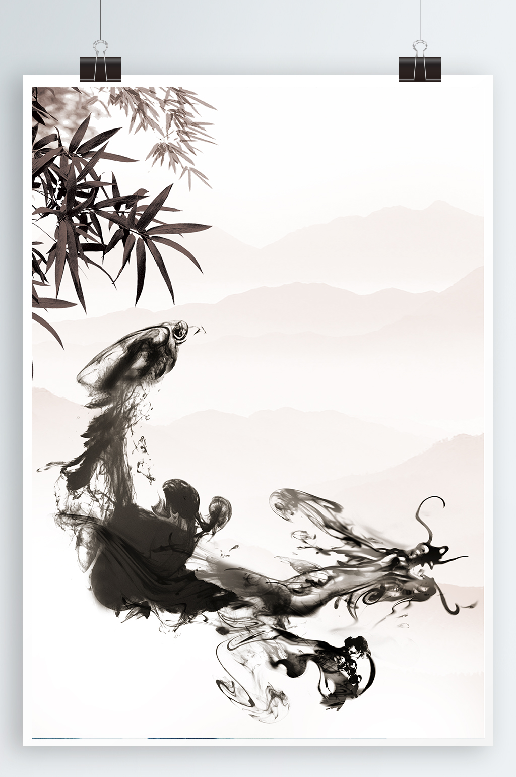 国画竹子水墨竹子素材