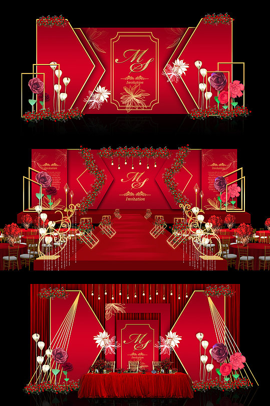 欧式简约婚礼效果图-众图网