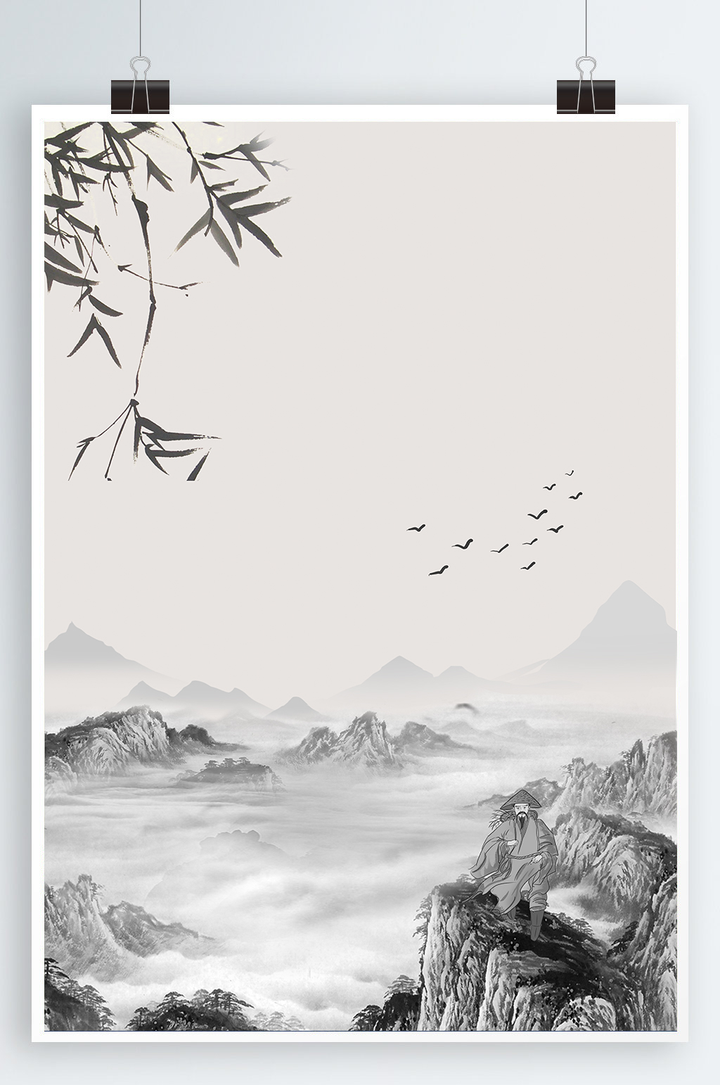 中國(guó)風(fēng)山水畫背景素材