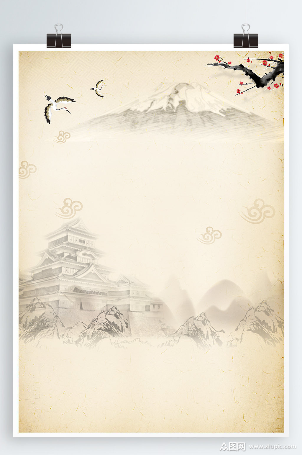 中国风底纹水墨海报背景模板下载-编号388961-众图网
