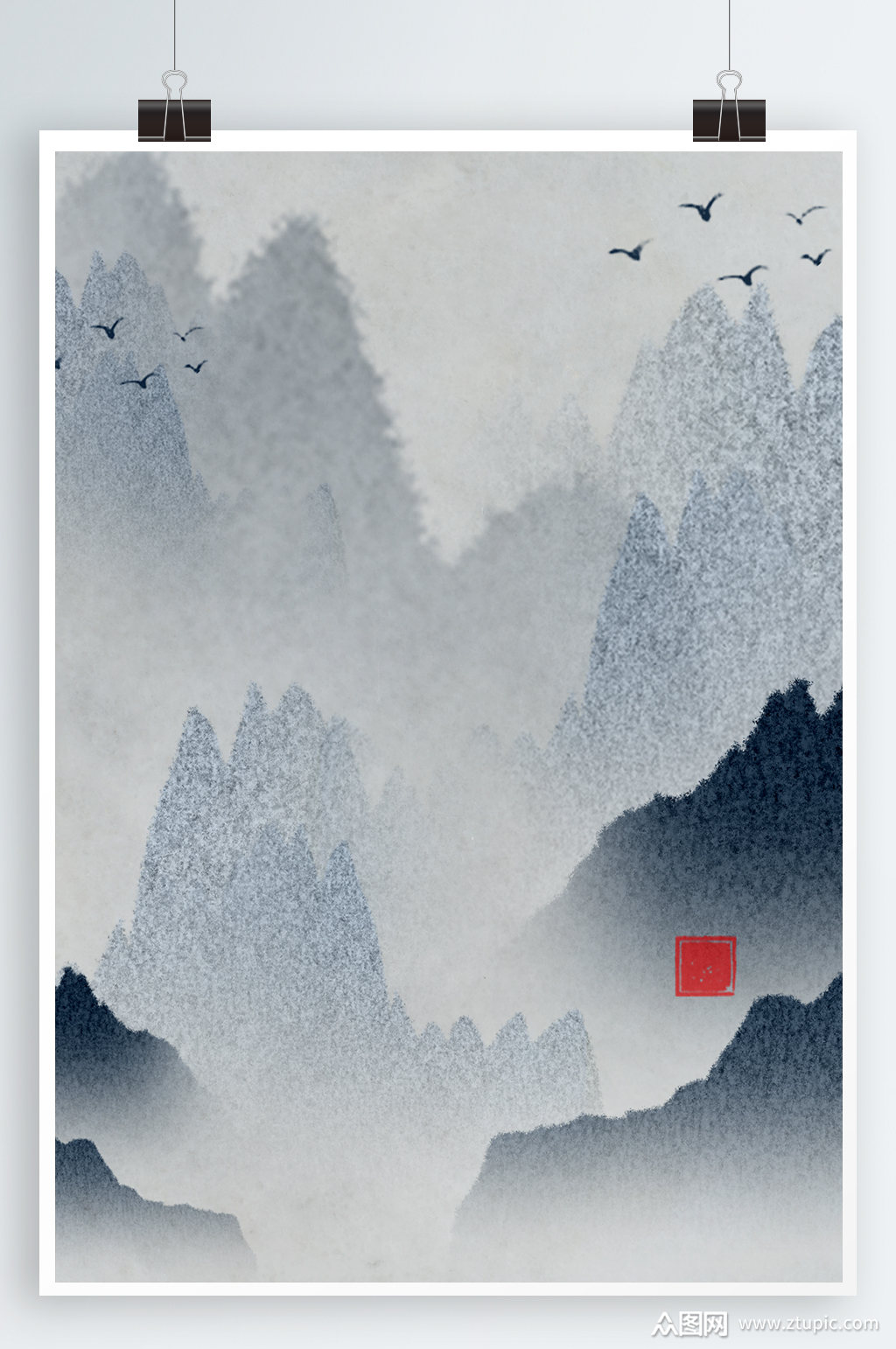 中国风山水背景背景素材