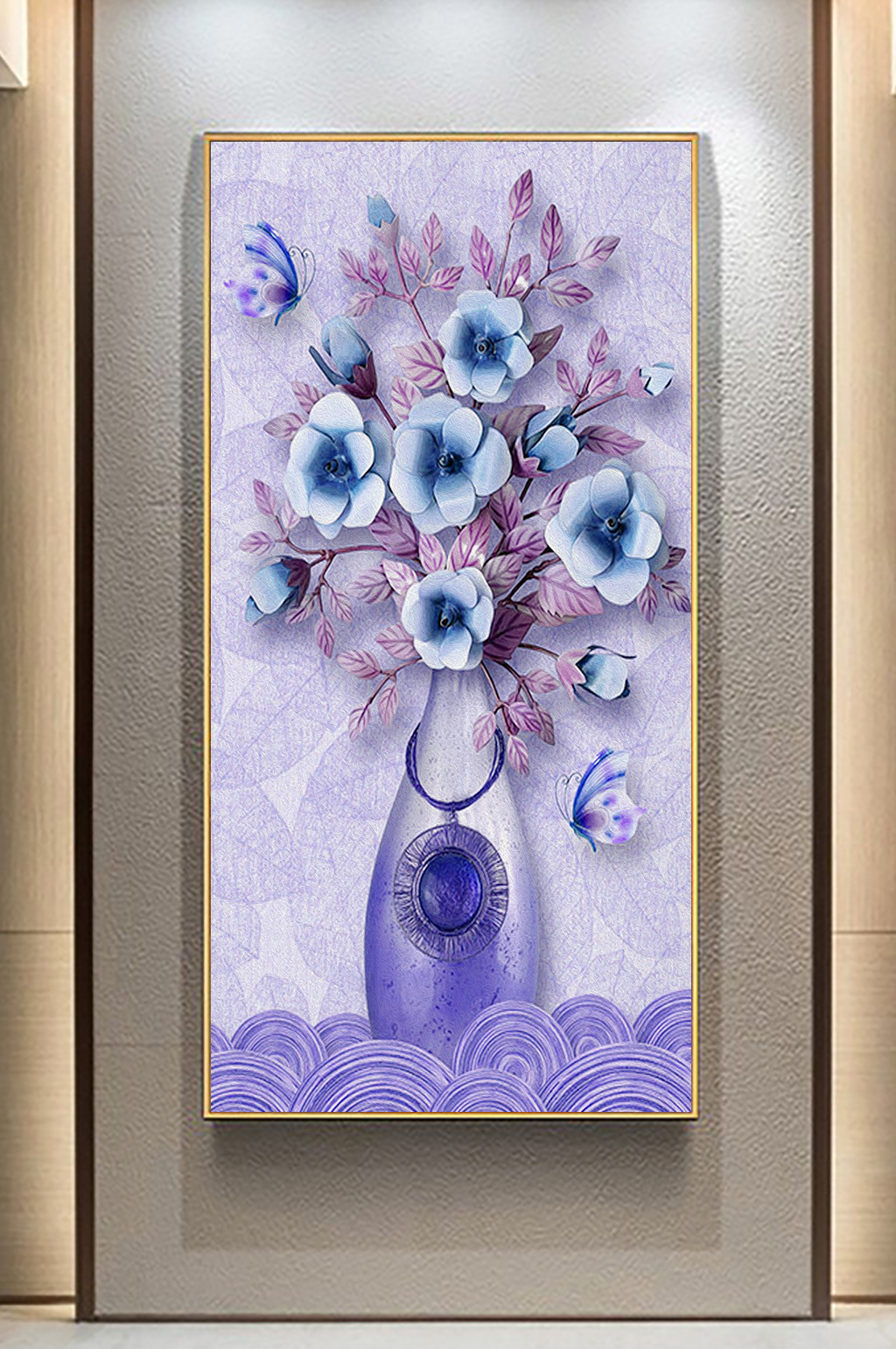 油画花瓶现代简约玄关画素材