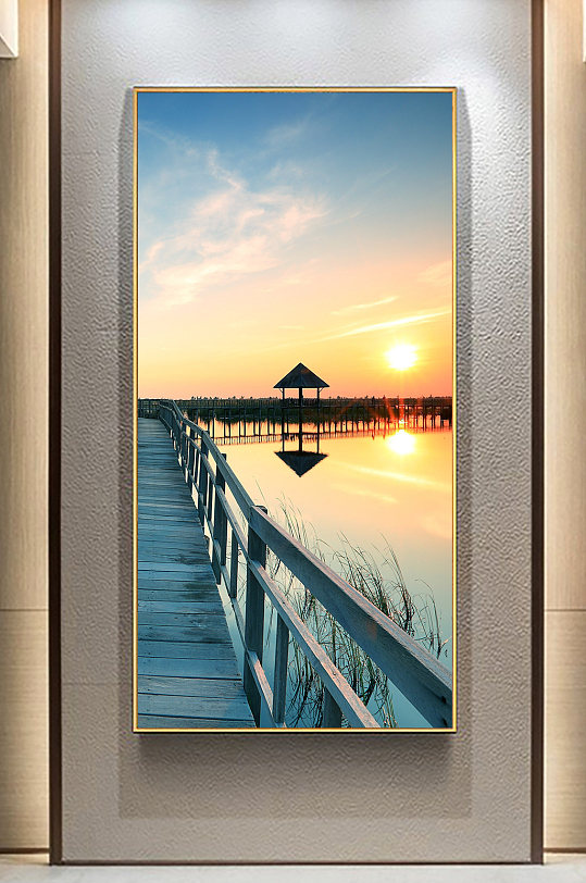 唯美海景玄关装饰画-众图网