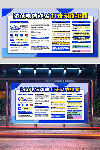 谨防电信诈骗  防范网络电信诈骗宣传展板