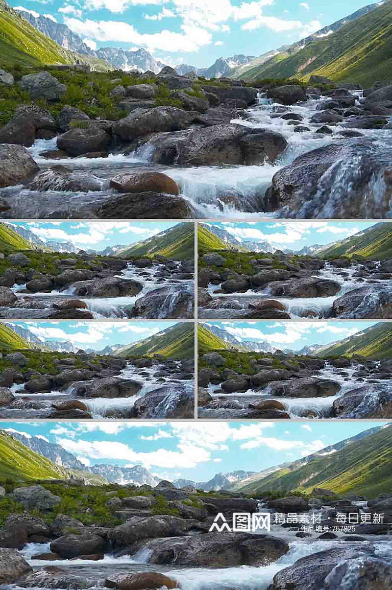 溪水流畅实拍视频素材