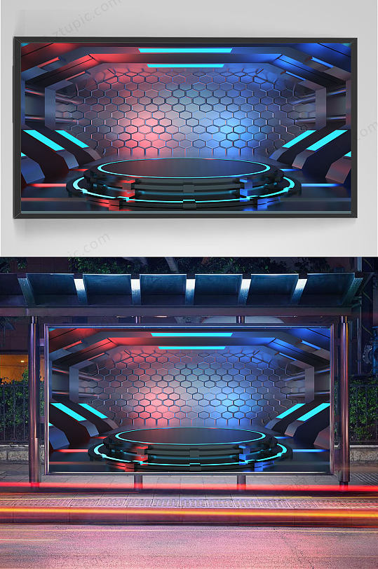 科技舞台商品背景-众图网
