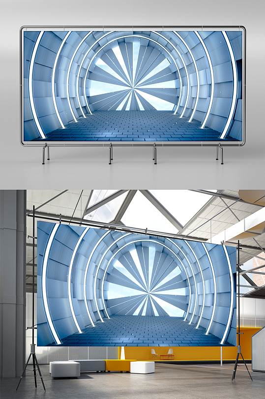 c4d人物绿色创意海报