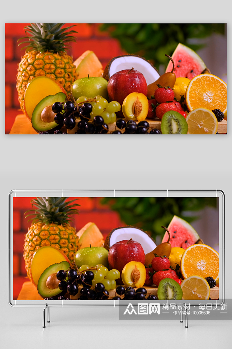 新鲜切好的水果放在桌子上视频素材素材
