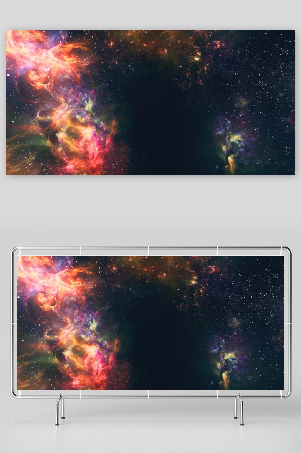 宇宙中壮观的荧光色星云视频素材素材