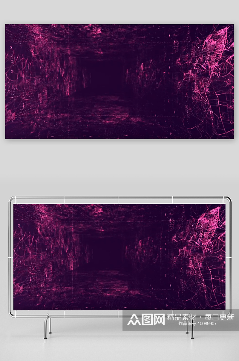 抽象虚拟现实黑暗隧道视频素材素材