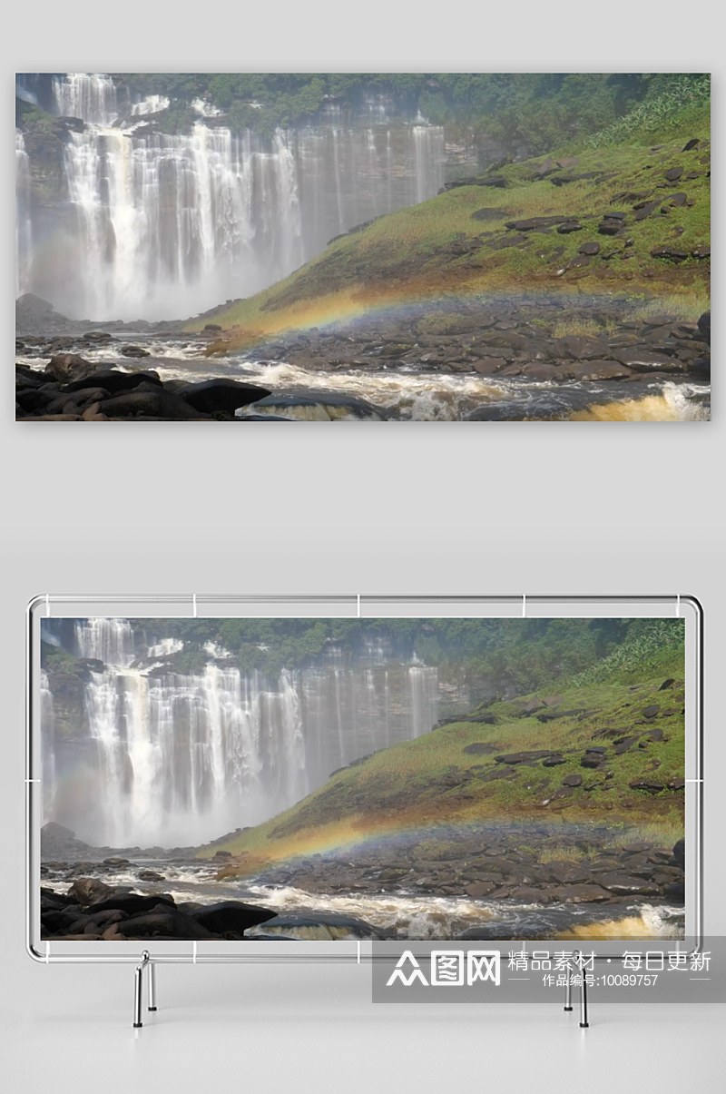 令人惊叹的瀑布和河流彩虹视频素材