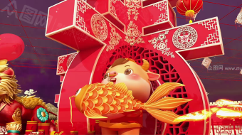 喜气唯美新春满园春节古韵风情贺岁片头视频模板-众图网