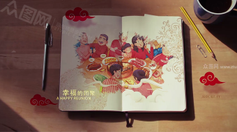 新春笔记创意古风企业贺岁拜年视频模板-众图网