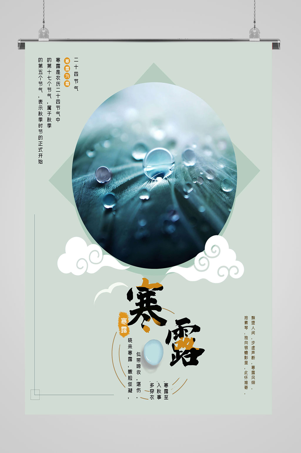 寒露海报大气节气素材