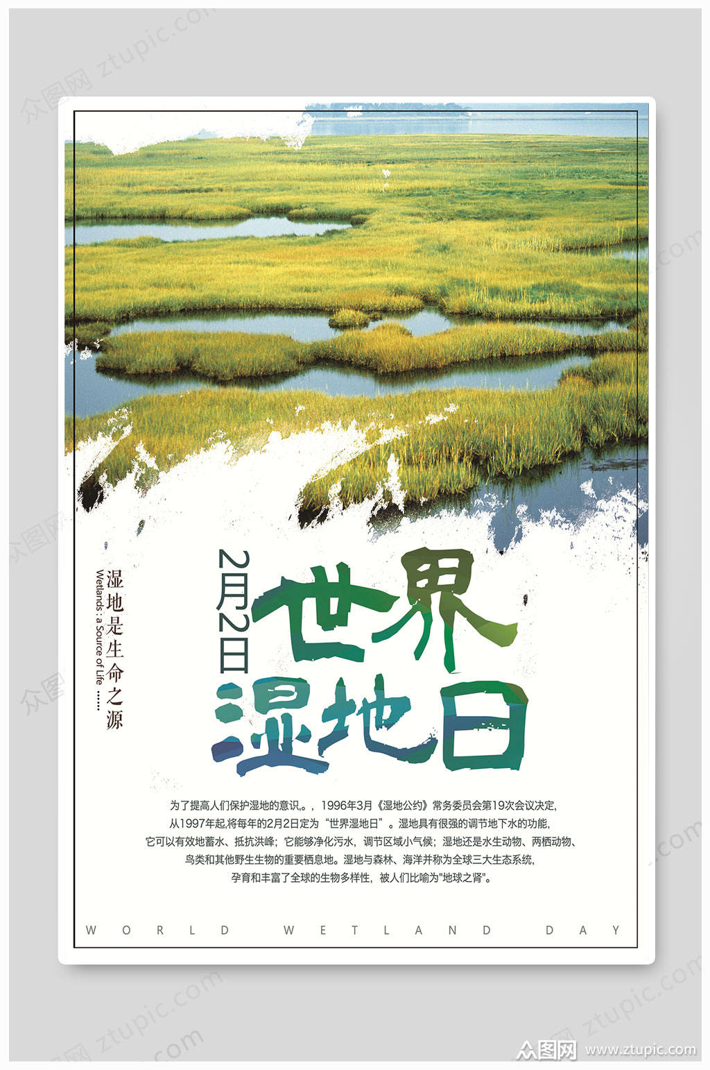 世界湿地日湿地日海报