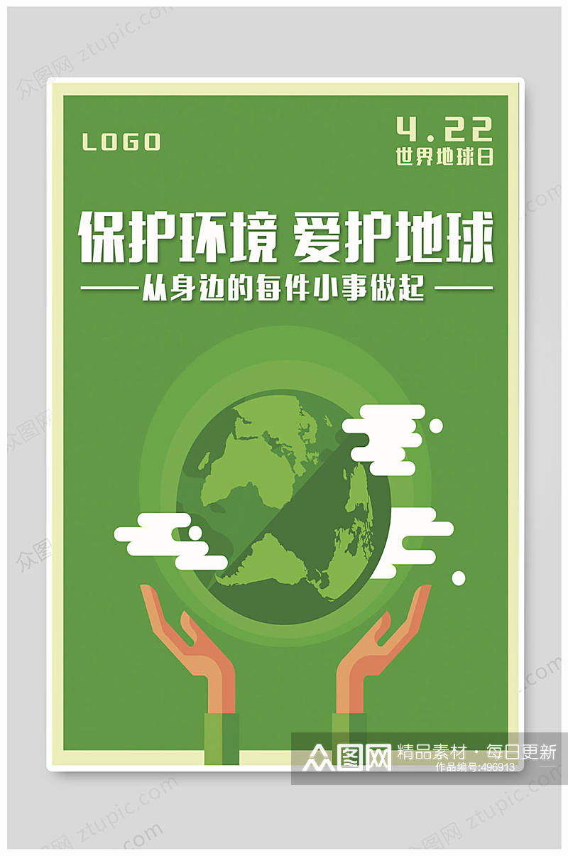 保护环境低碳出行环保宣传海报素材
