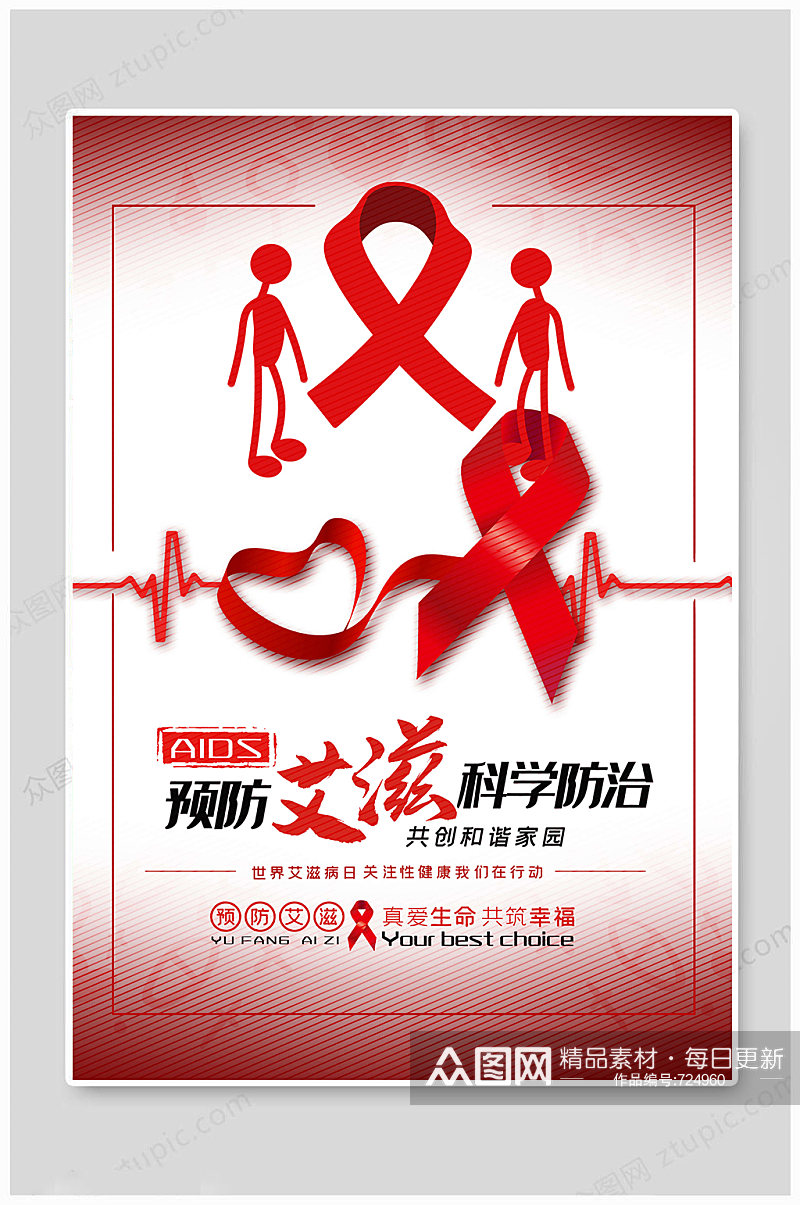 世界艾滋病日关注健康素材