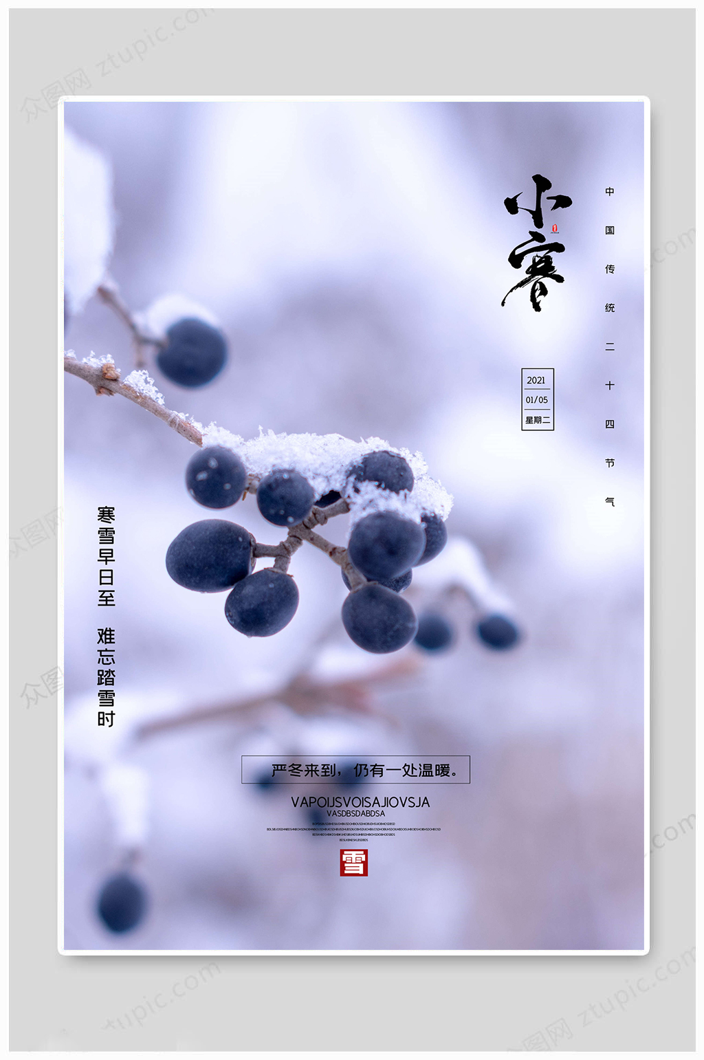 大气小寒节气海报素材