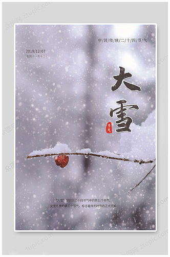 传统大雪24节气海报