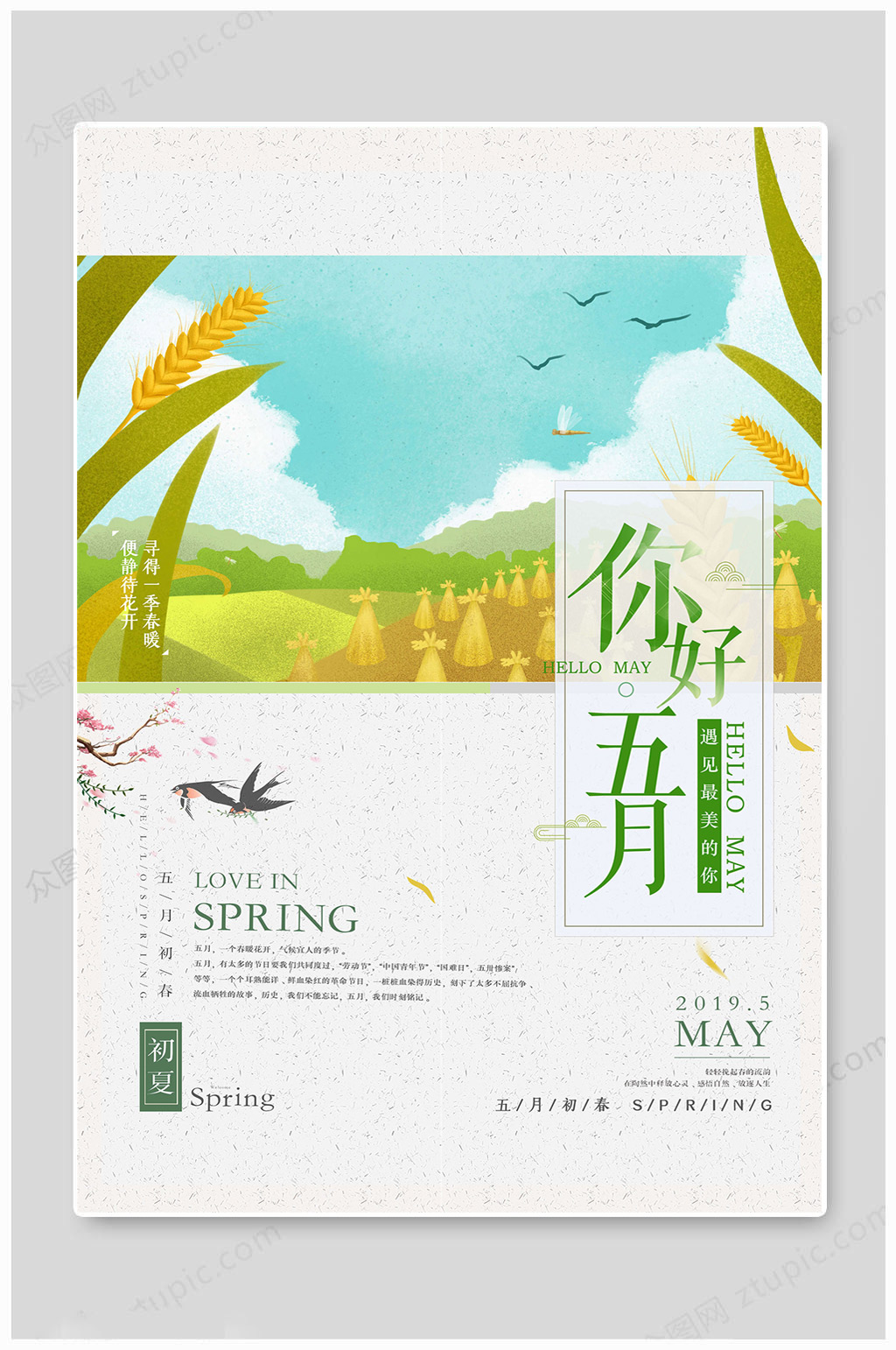 5月你好清新图片素材