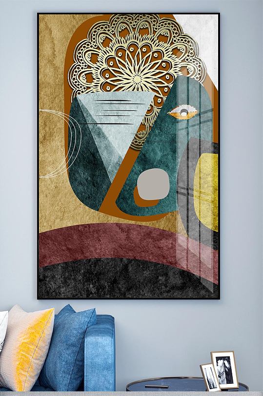 轻奢几何创意色块装饰画