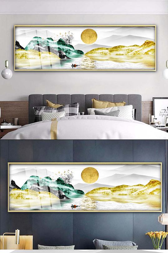 轻奢北欧山水风景装饰画-众图网