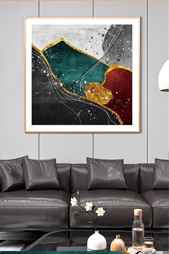 轻奢创意艺术方形装饰画