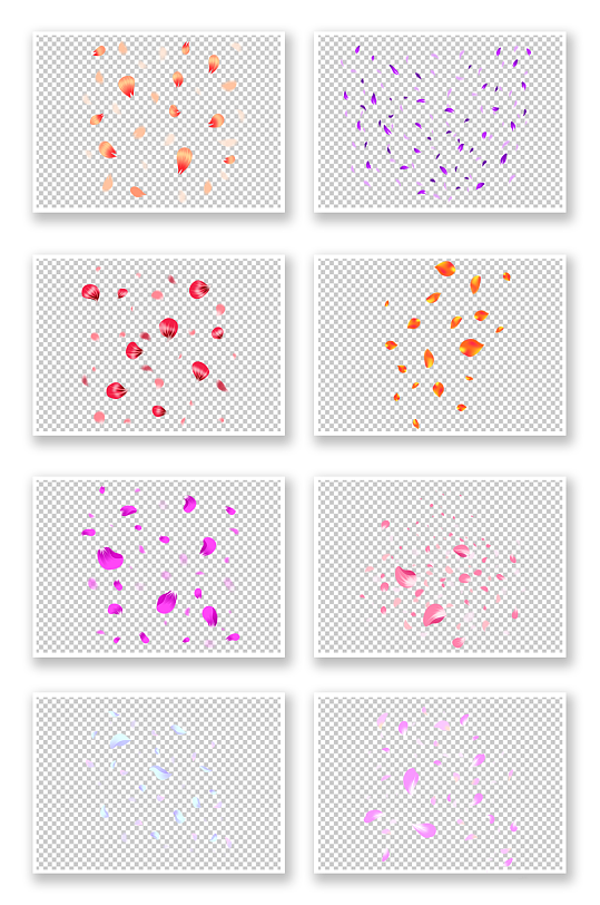 手绘花瓣飘落png素材